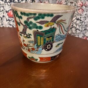 Vintage Japan Chinese Verte Porcelain Brush pot planter